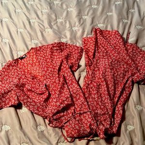 Women's Summer Wrap Maxi Dress Casual Boho Floral V Neck Short Sleeve Ruffle Hem